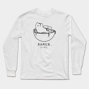 Cat in Ramen Bowl Long Sleeve T-Shirt